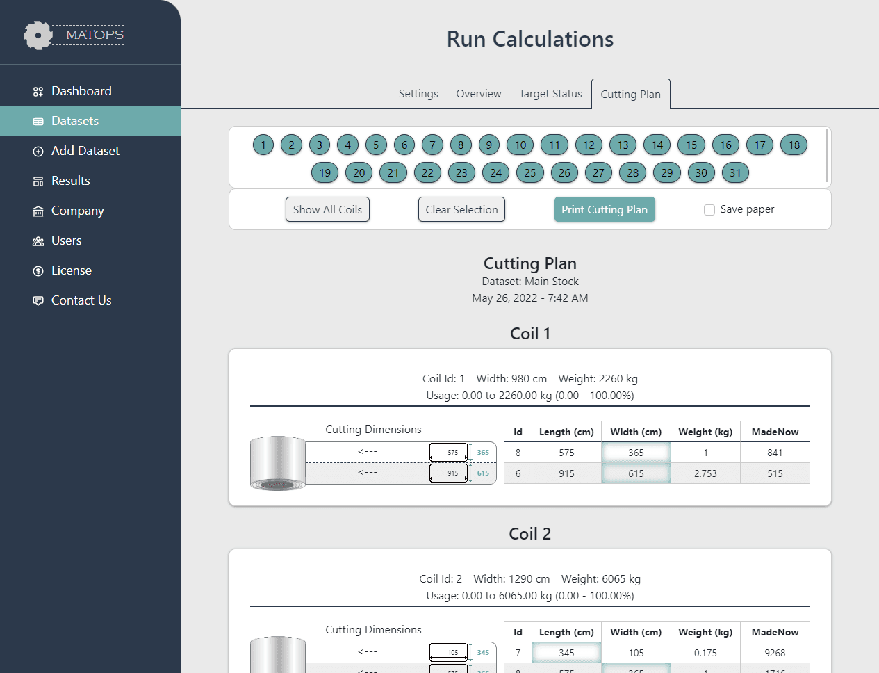 Generate Cuutting Plan